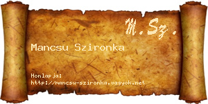 Mancsu Szironka névjegykártya
